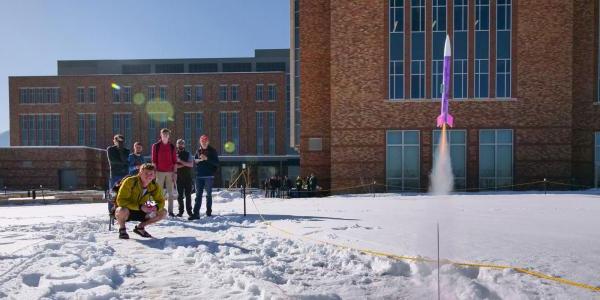 Students testing rockets