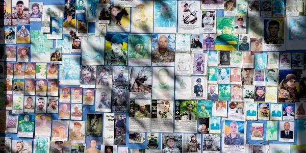 a tribute to some of the casualties of the 30-month conflict in Ukraine